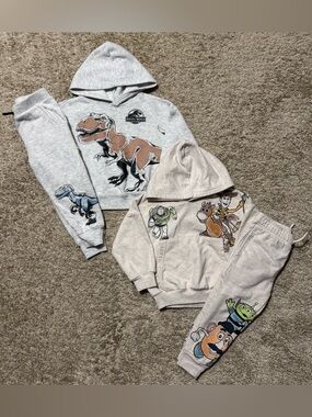 Toy Story & Jurassic World 2T Toddler Hoodie Jogger Sets Bundle